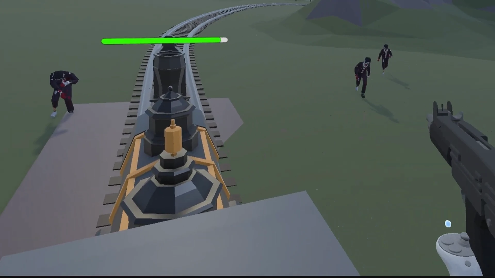 Early VR gameplay prototype viewed from the moving train